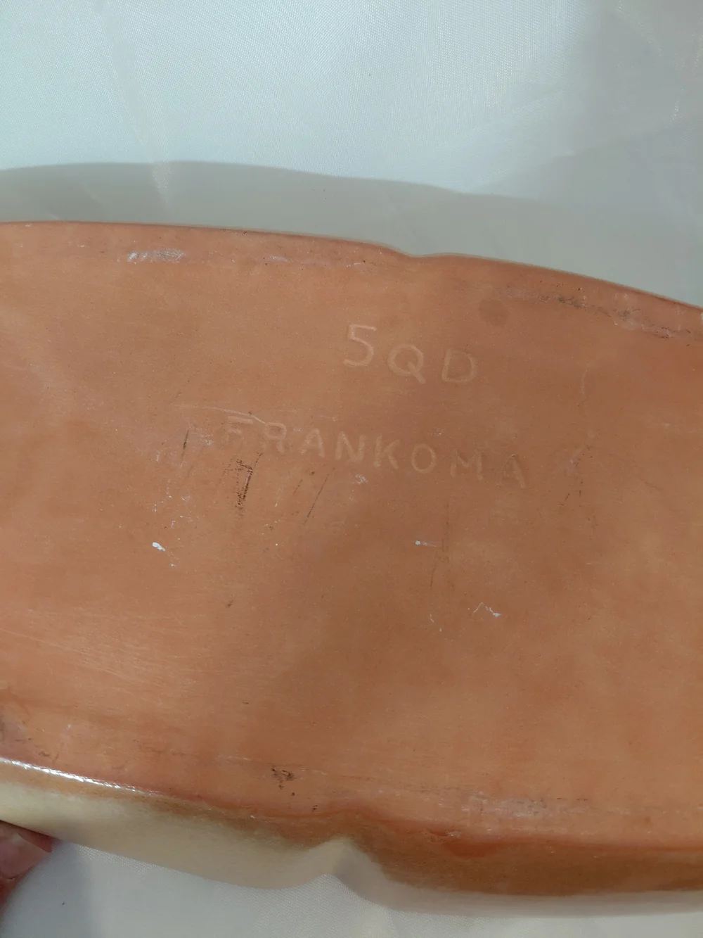 Frankoma Two-Compartment Serving Dish in Warm Terracotta and Cream